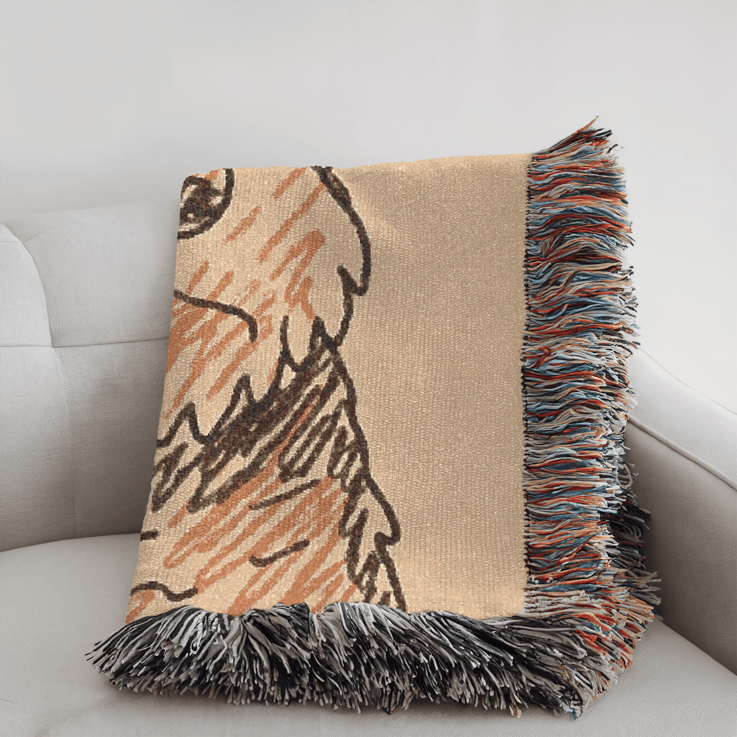 Printify Blanket Airedale Terrier Pen Drawing Throw Blanket