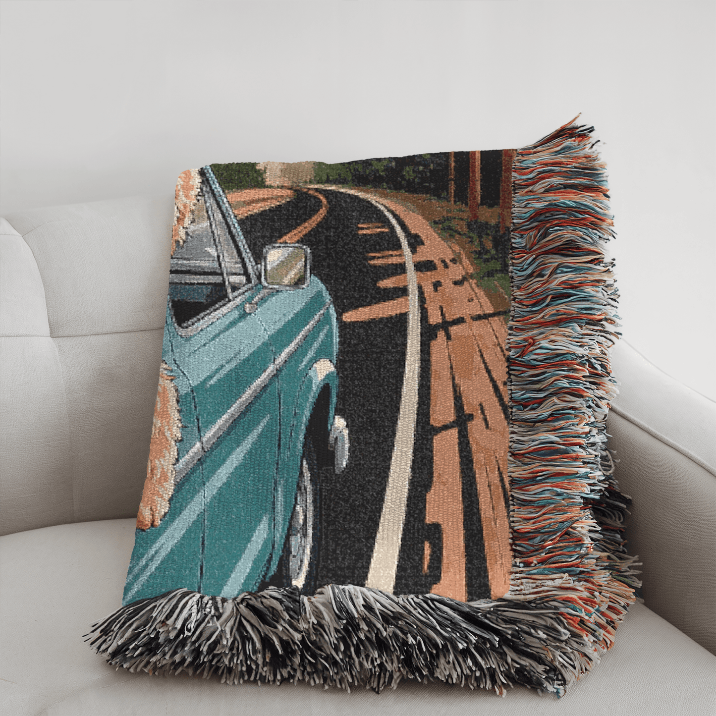 Printify Blanket Airedale Terrier Road Trip Travel Throw Blanket