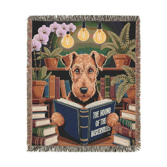 Airedale Terrier Sherlock Baskervilles Throw Blanket