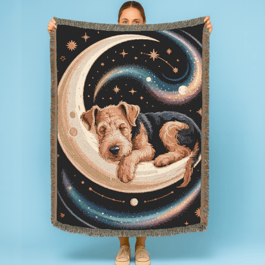 Airedale Terrier Sleepy Time Throw Blanket
