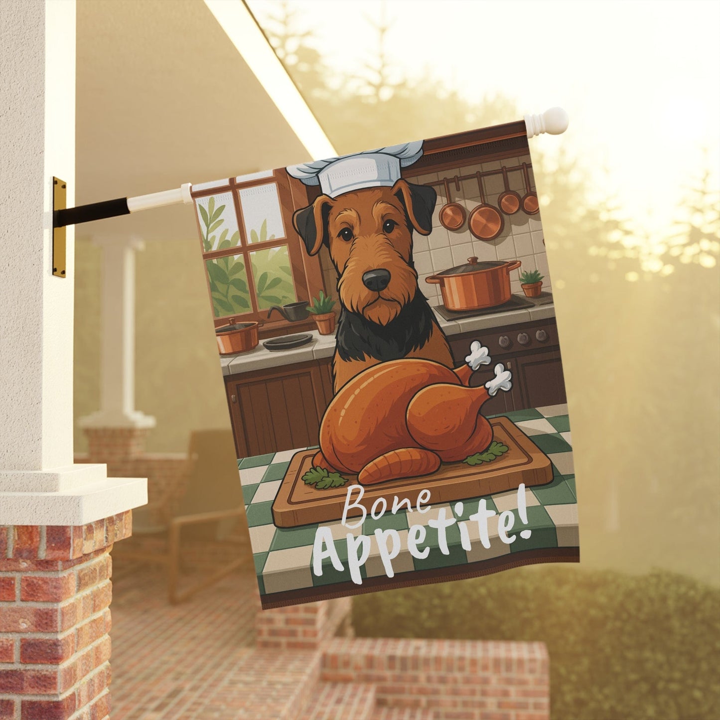 Printify Garden Flag Airedale Terrier Thanksgiving Garden Flag