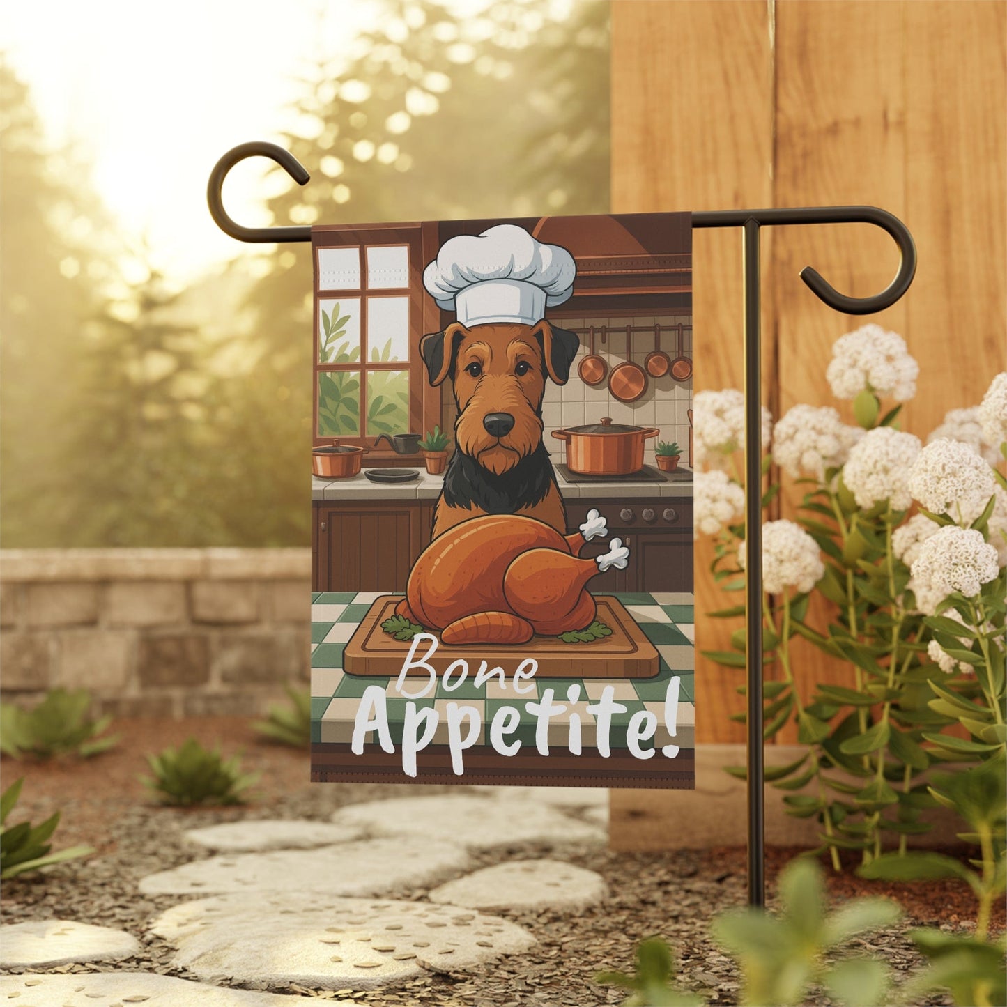 Printify Garden Flag Airedale Terrier Thanksgiving Garden Flag