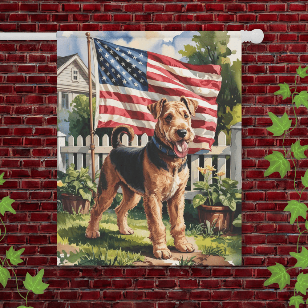 Airedale Terrier USA America Garden Flag 24.5'' × 32''