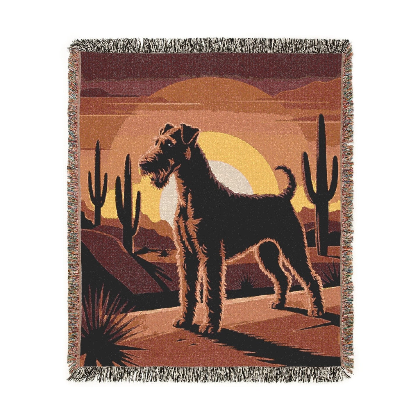 Printify Blanket Airedale Terrier Western Desert Throw Blanket