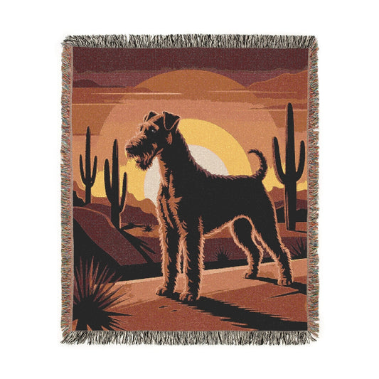 Airedale Terrier Western Desert Throw Blanket
