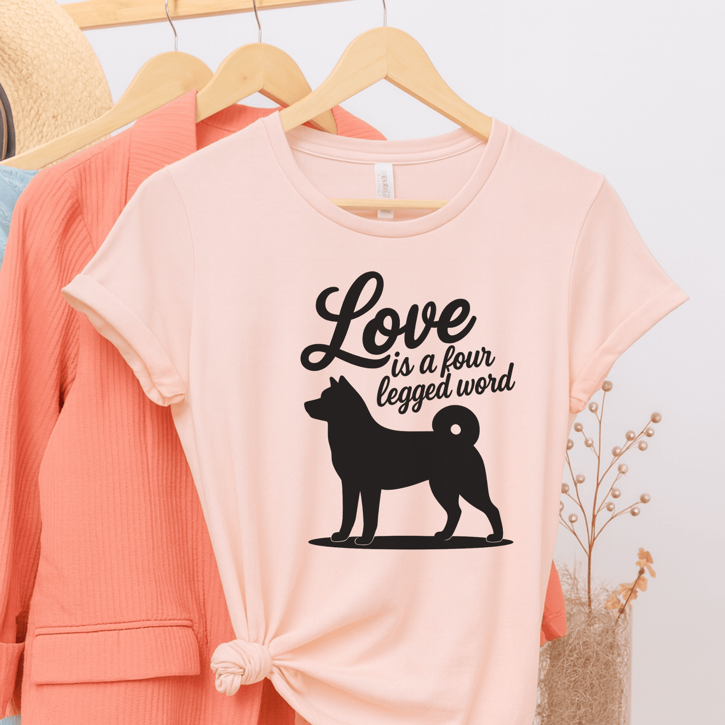 Printify T-Shirt Soft Pink / S Akita Four Legged Word TShirt