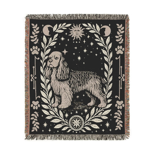 American Cocker Spaniel Celestial Woven Blanket