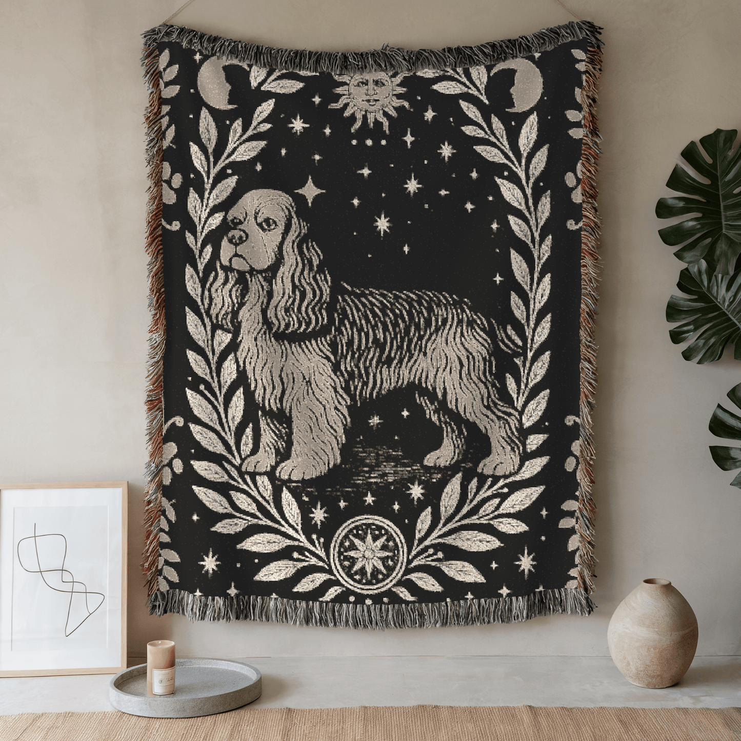 Printify Blanket 52'' × 37'' American Cocker Spaniel Celestial Woven Blanket