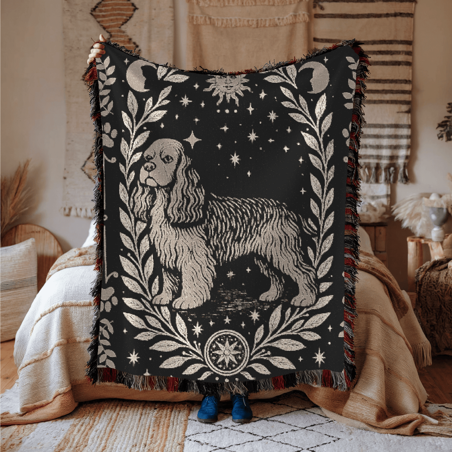 Printify Blanket American Cocker Spaniel Celestial Woven Blanket