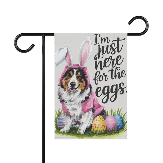 Tricolor Australian Shepherd Easter Garden Flag
