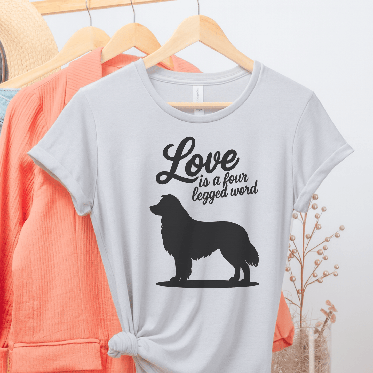Printify T-Shirt Ash / S Australian Shepherd Four Legged Word TShirt