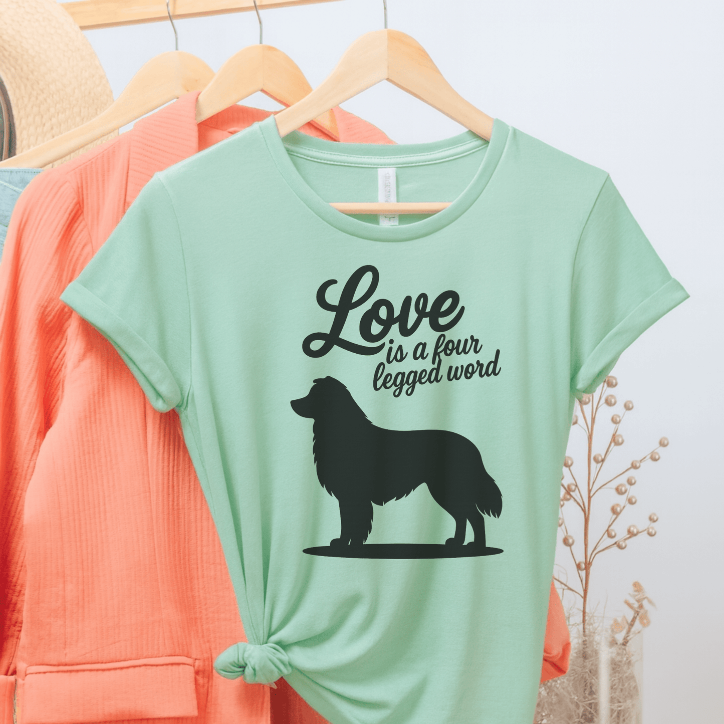 Printify T-Shirt Heather Mint / S Australian Shepherd Four Legged Word TShirt