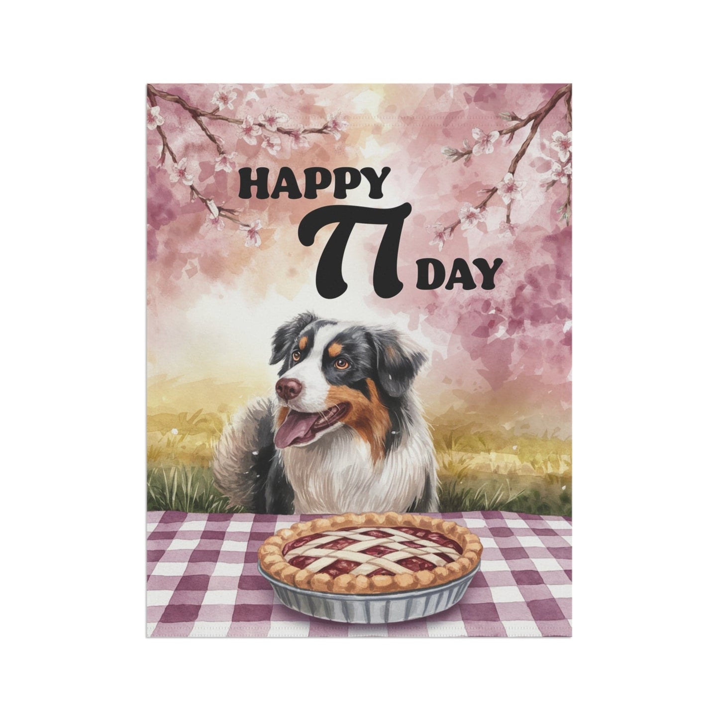 Printify Home Decor Australian Shepherd Pi Day Yard Flag Day, Home Decorative Garden, Funny Dog Lovers Outside Decor, Spring Outdoor