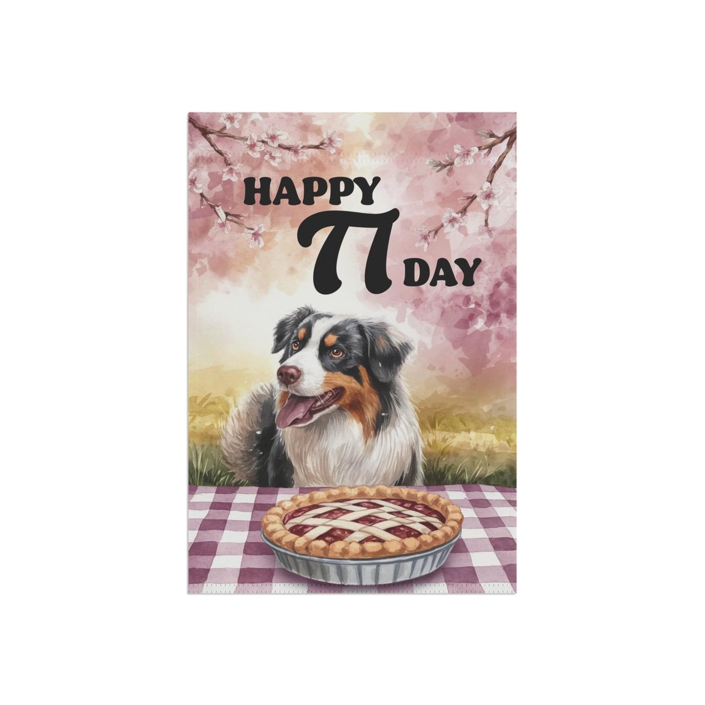 Printify Home Decor Australian Shepherd Pi Day Yard Flag Day, Home Decorative Garden, Funny Dog Lovers Outside Decor, Spring Outdoor