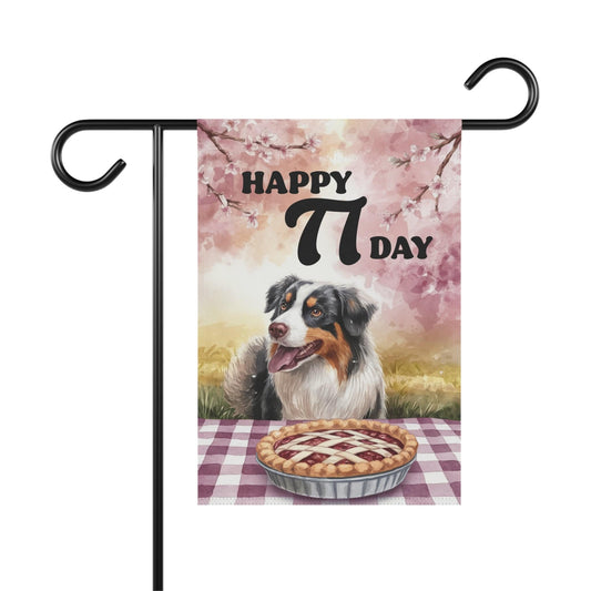 Tricolor Australian Shepherd Pi Day Yard Flag