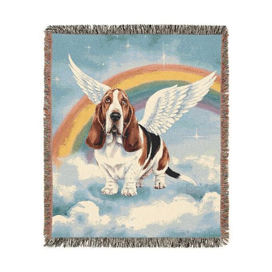Basset Hound Angle Woven Blanket