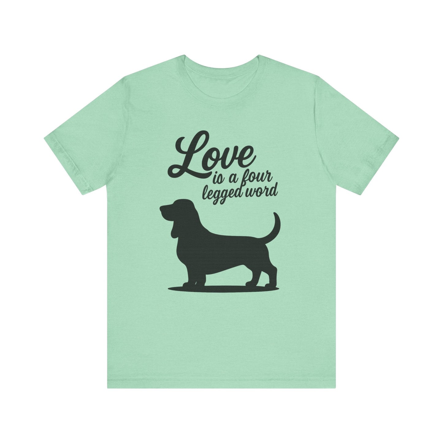 Printify T-Shirt Basset Hound Four Legged Word TShirt