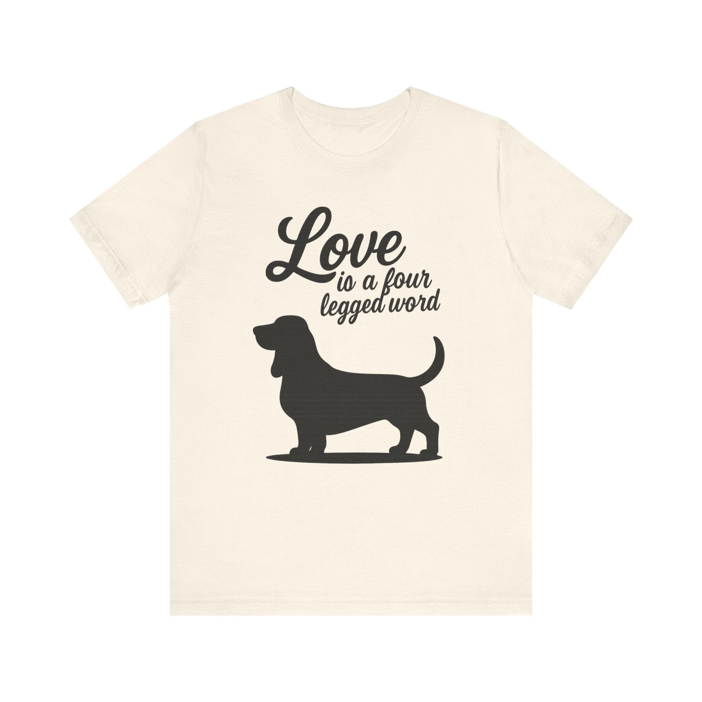 Printify T-Shirt Basset Hound Four Legged Word TShirt
