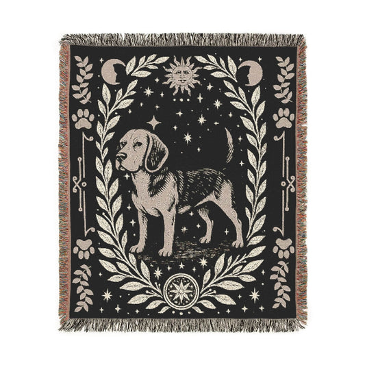 Beagle Dog Celestial Woven Blanket