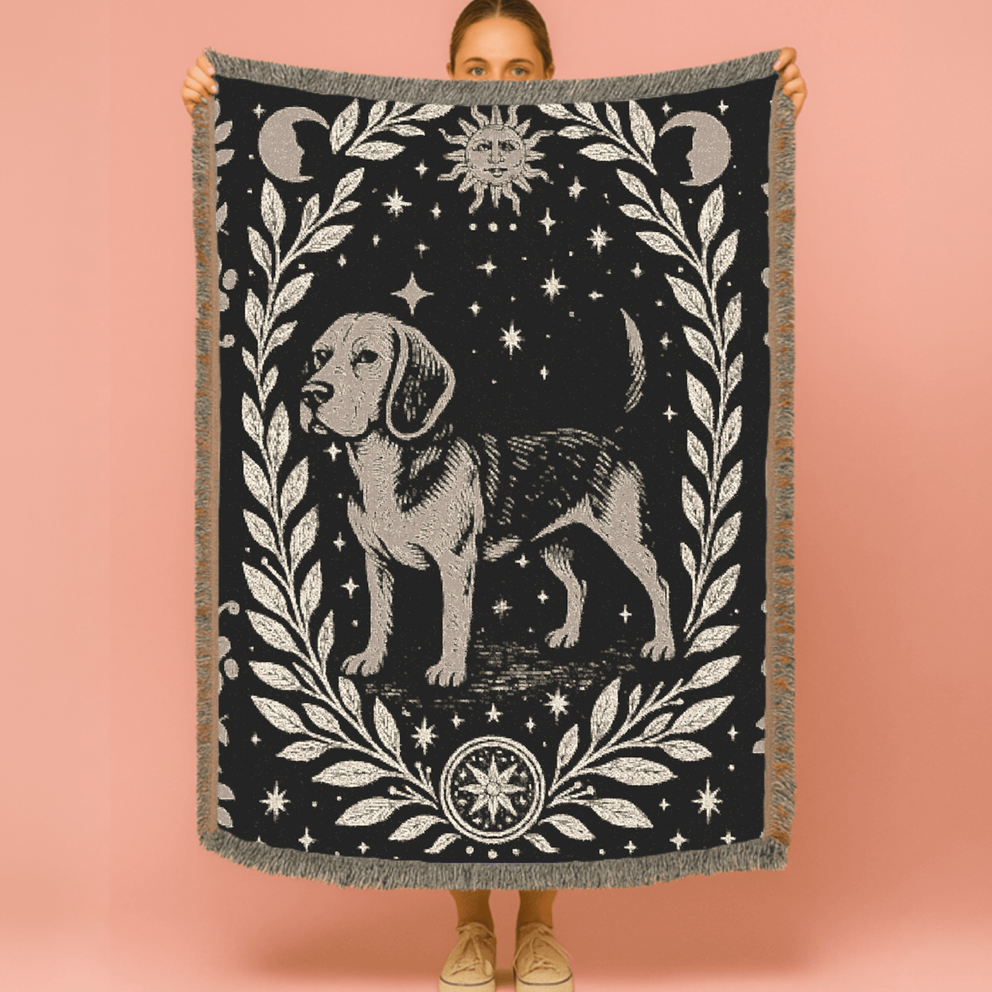 Printify Blanket Beagle Dog Celestial Woven Blanket