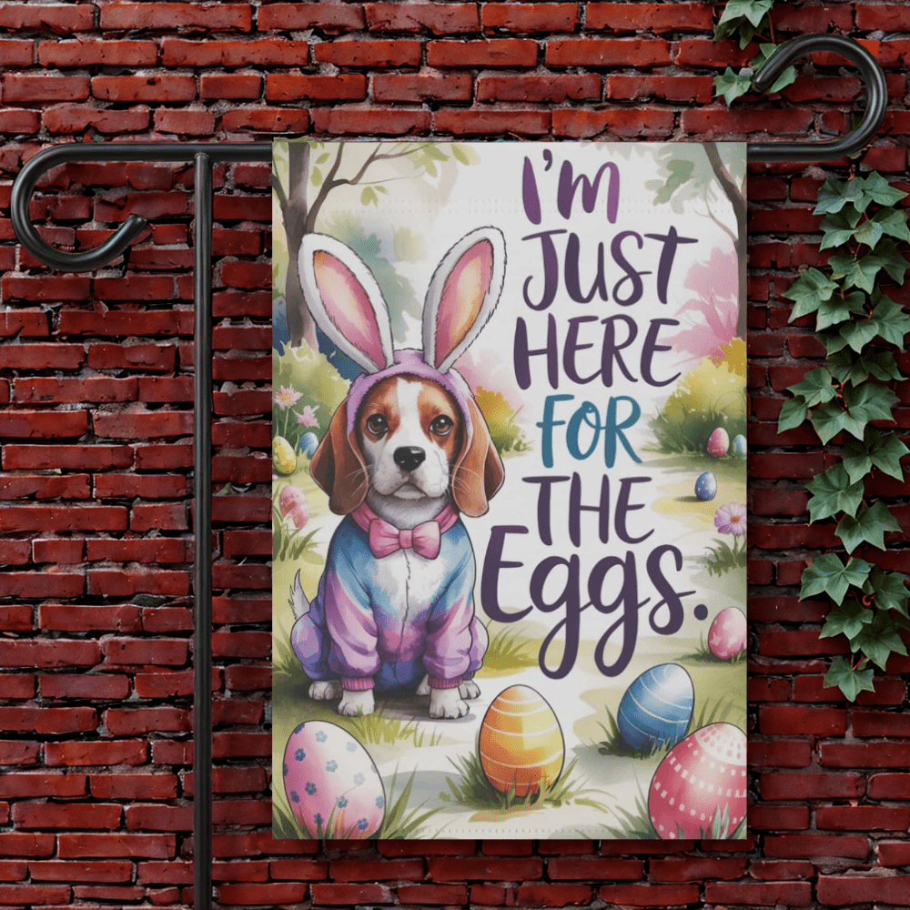 Printify Garden Flag 12'' × 18'' Beagle Funny Easter Garden Flag