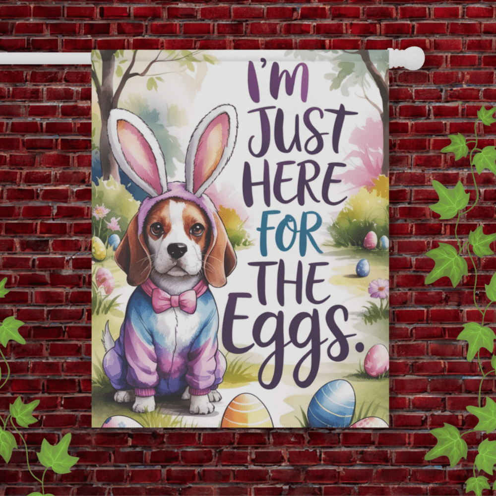 Printify Garden Flag 24.5'' × 32'' Beagle Funny Easter Garden Flag