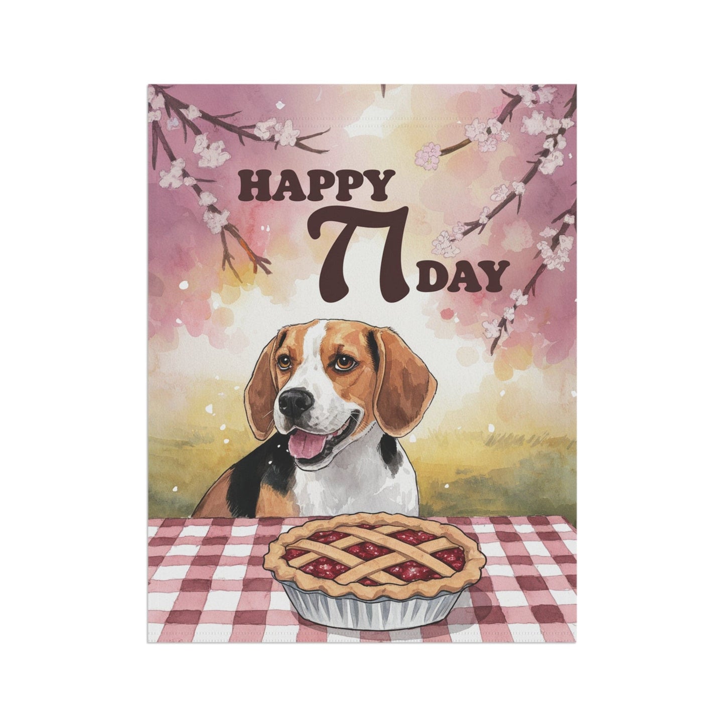 Printify Home Decor Beagle Pi Day Yard Flag, Valentines Day Home Decorative Garden, Funny Dog Lovers