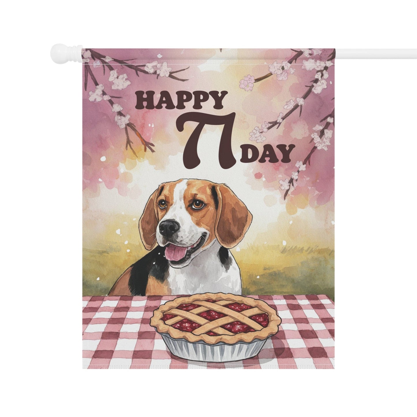 Printify Home Decor Beagle Pi Day Yard Flag, Valentines Day Home Decorative Garden, Funny Dog Lovers