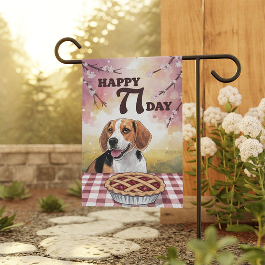 Beagle Pi Day Yard Flag, Valentines Day Home Decorative Garden, Funny Dog Lovers