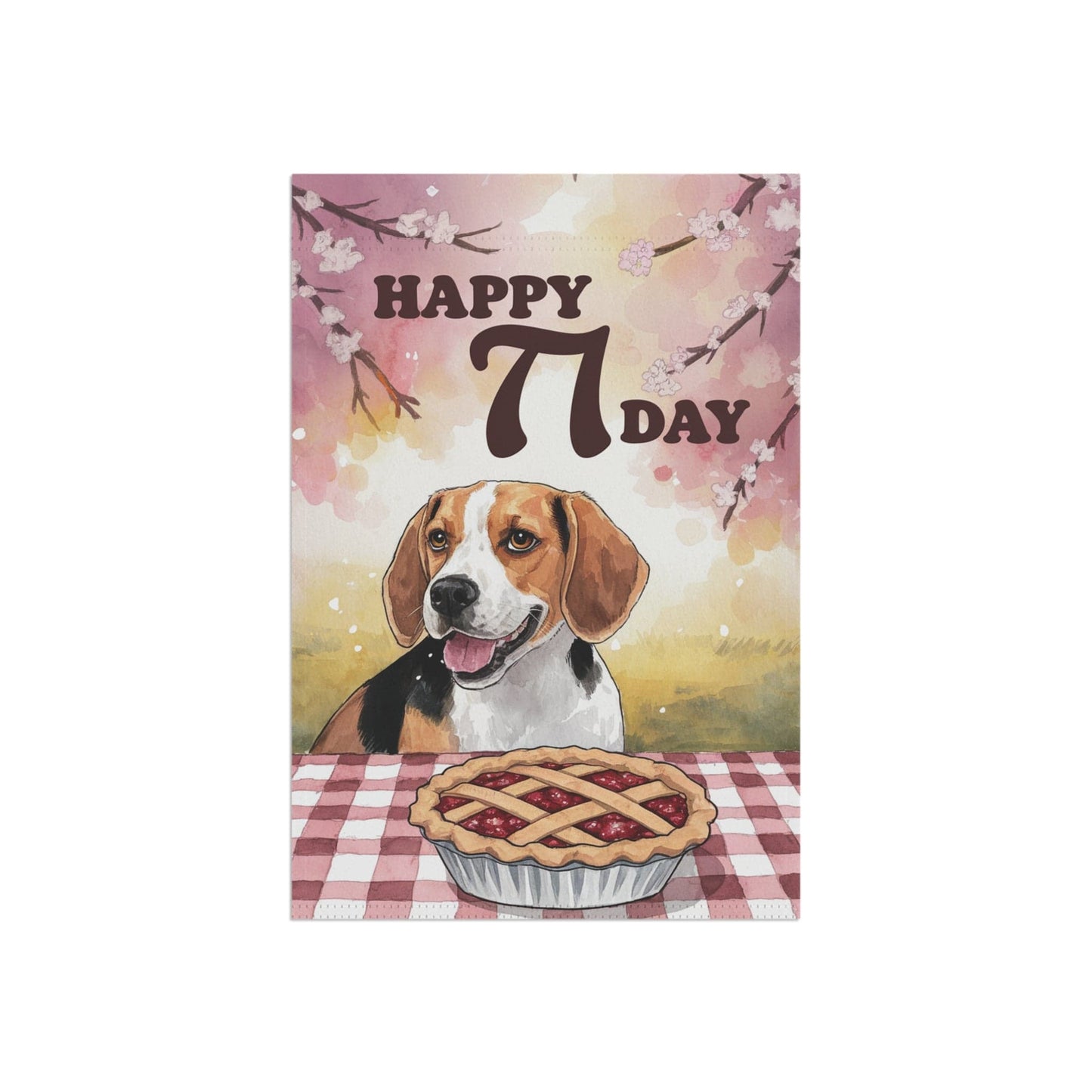 Printify Home Decor Beagle Pi Day Yard Flag, Valentines Day Home Decorative Garden, Funny Dog Lovers