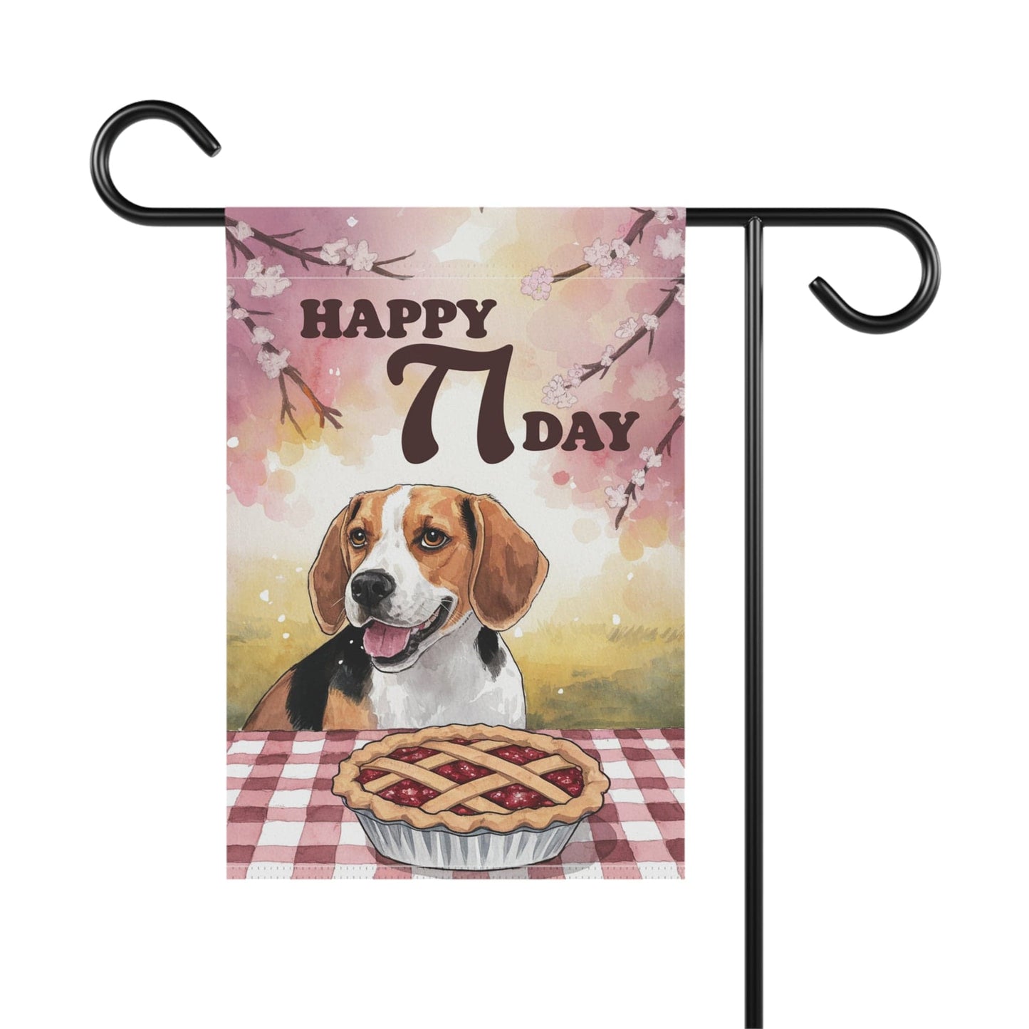 Printify Home Decor Beagle Pi Day Yard Flag, Valentines Day Home Decorative Garden, Funny Dog Lovers