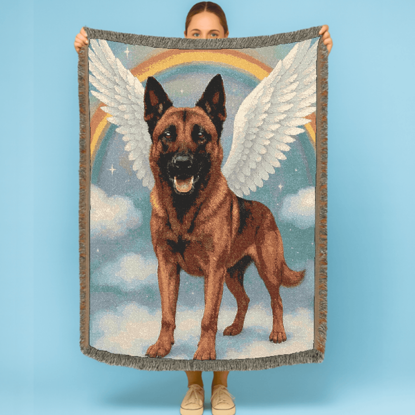 Printify Blanket Belgian Malinois Angel Woven Blanket