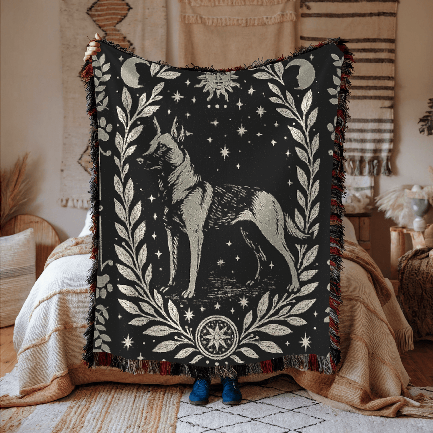 Printify Blanket Belgian Malinois Celestial Woven Blanket