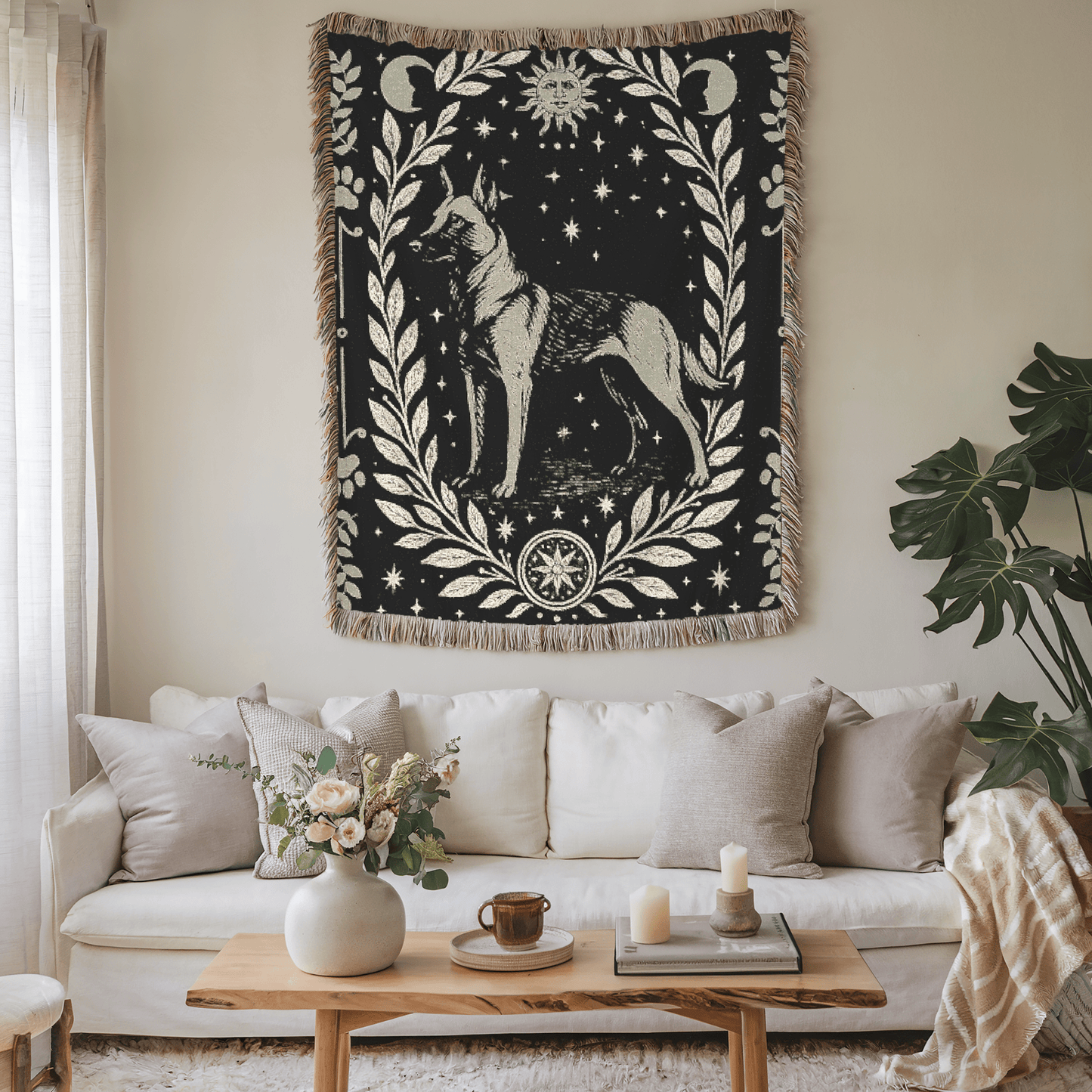 Printify Blanket Belgian Malinois Celestial Woven Blanket