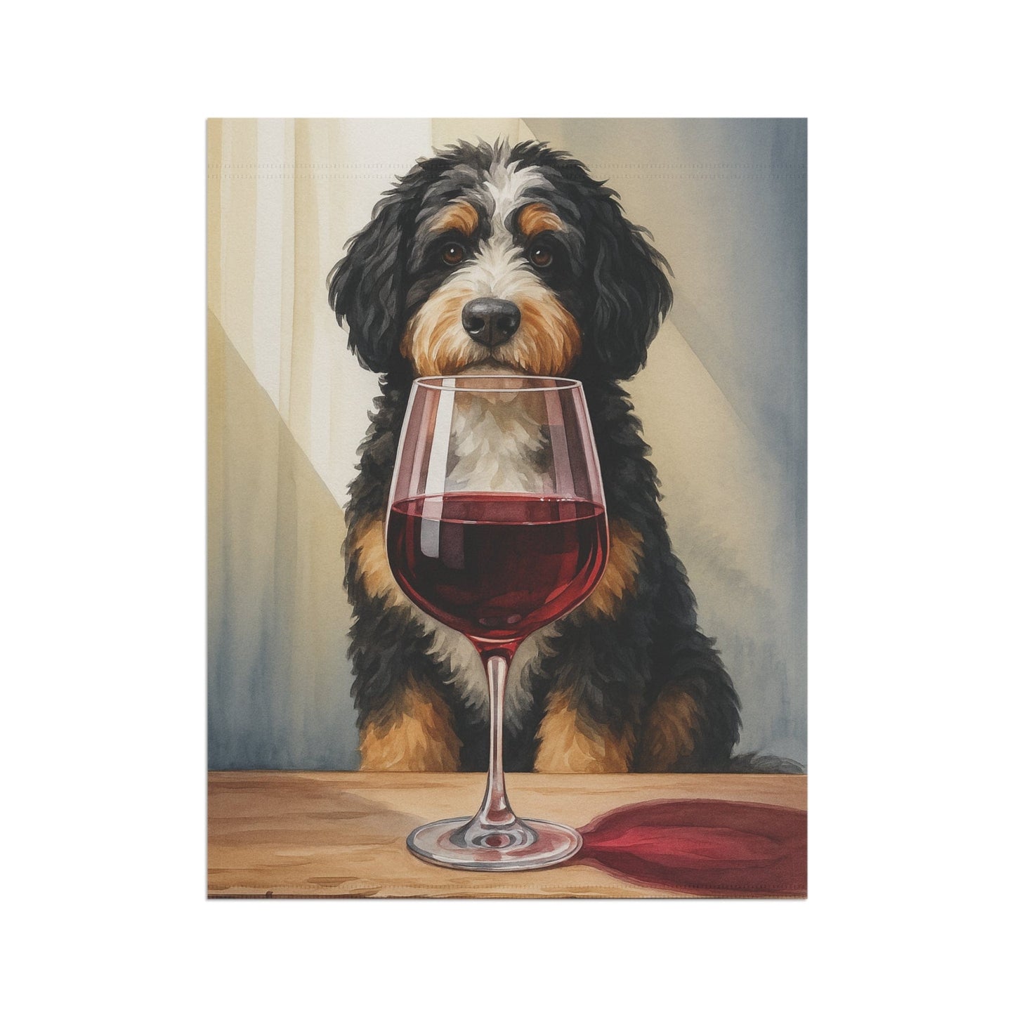 Printify Garden Flag Bernedoodle Wine Garden Flag
