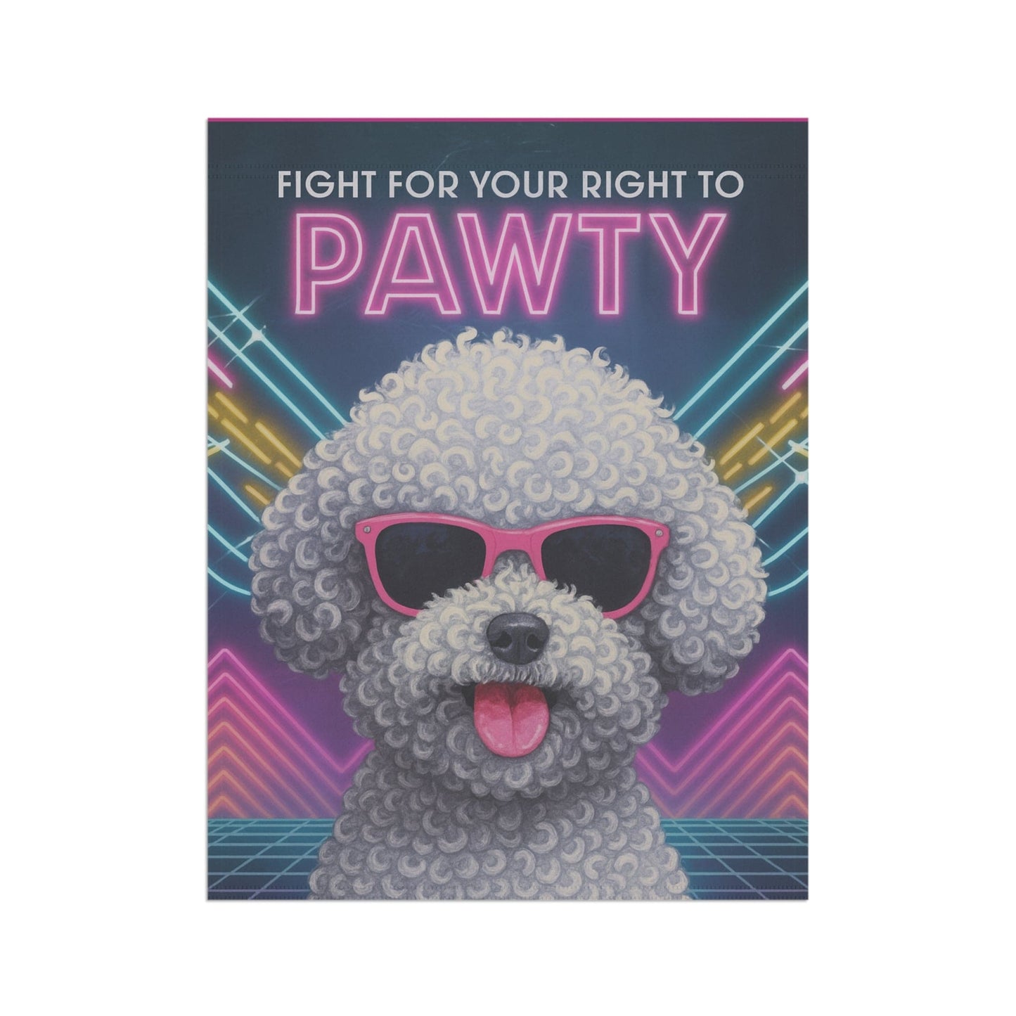 Printify Garden Flag Bichon Frise 80s Garden Flag