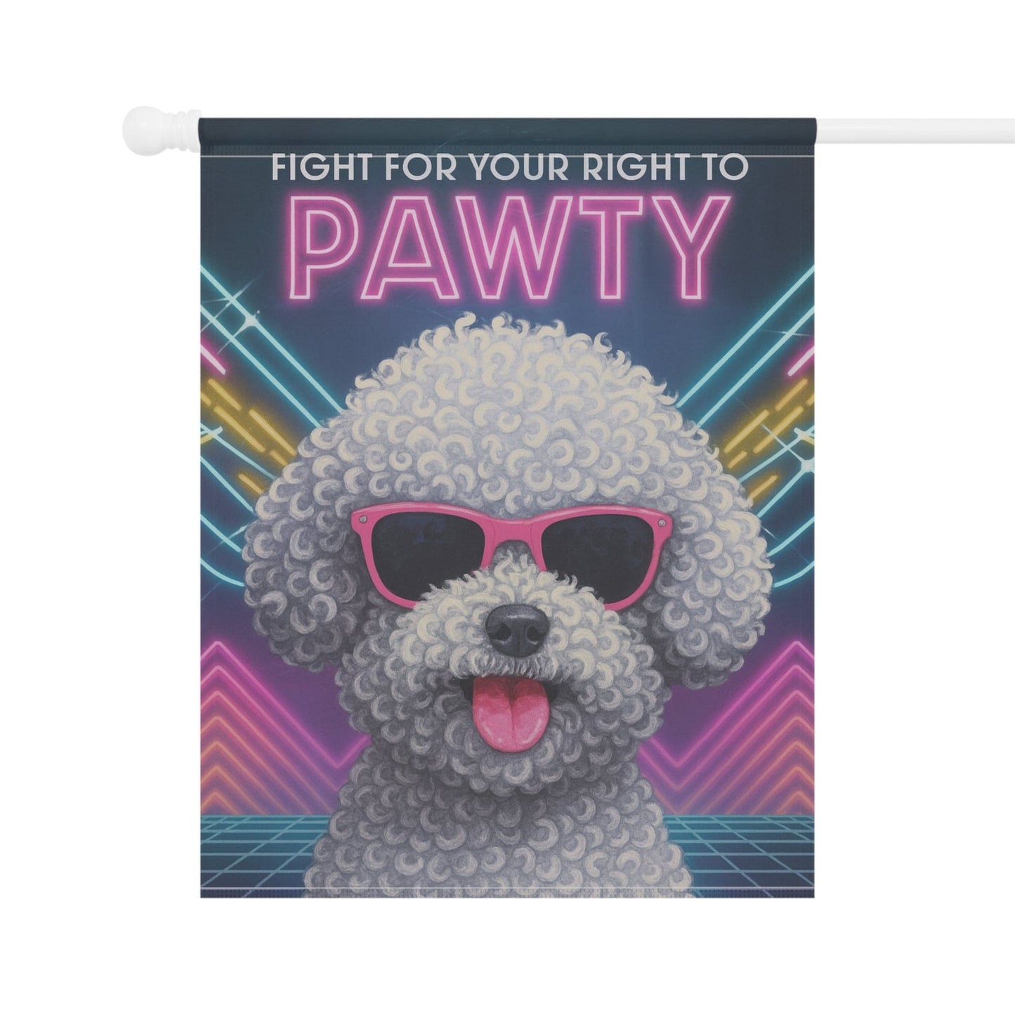 Printify Garden Flag Bichon Frise 80s Garden Flag