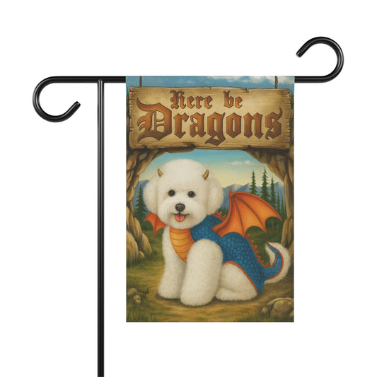 Bichon Frise Dragon Garden Flag