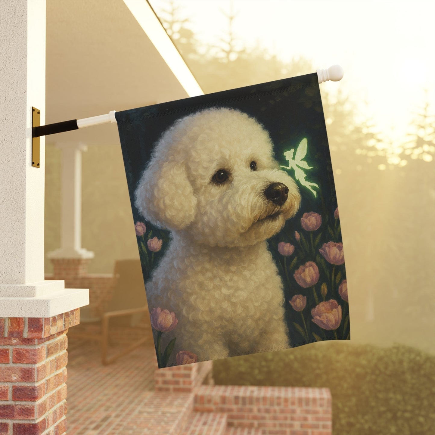 Printify Garden Flag Bichon Frise Fairy Garden Flag