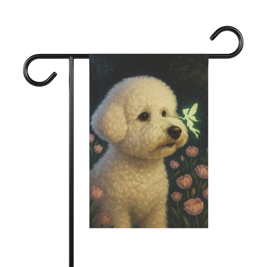 Bichon Frise Fairy Garden Flag
