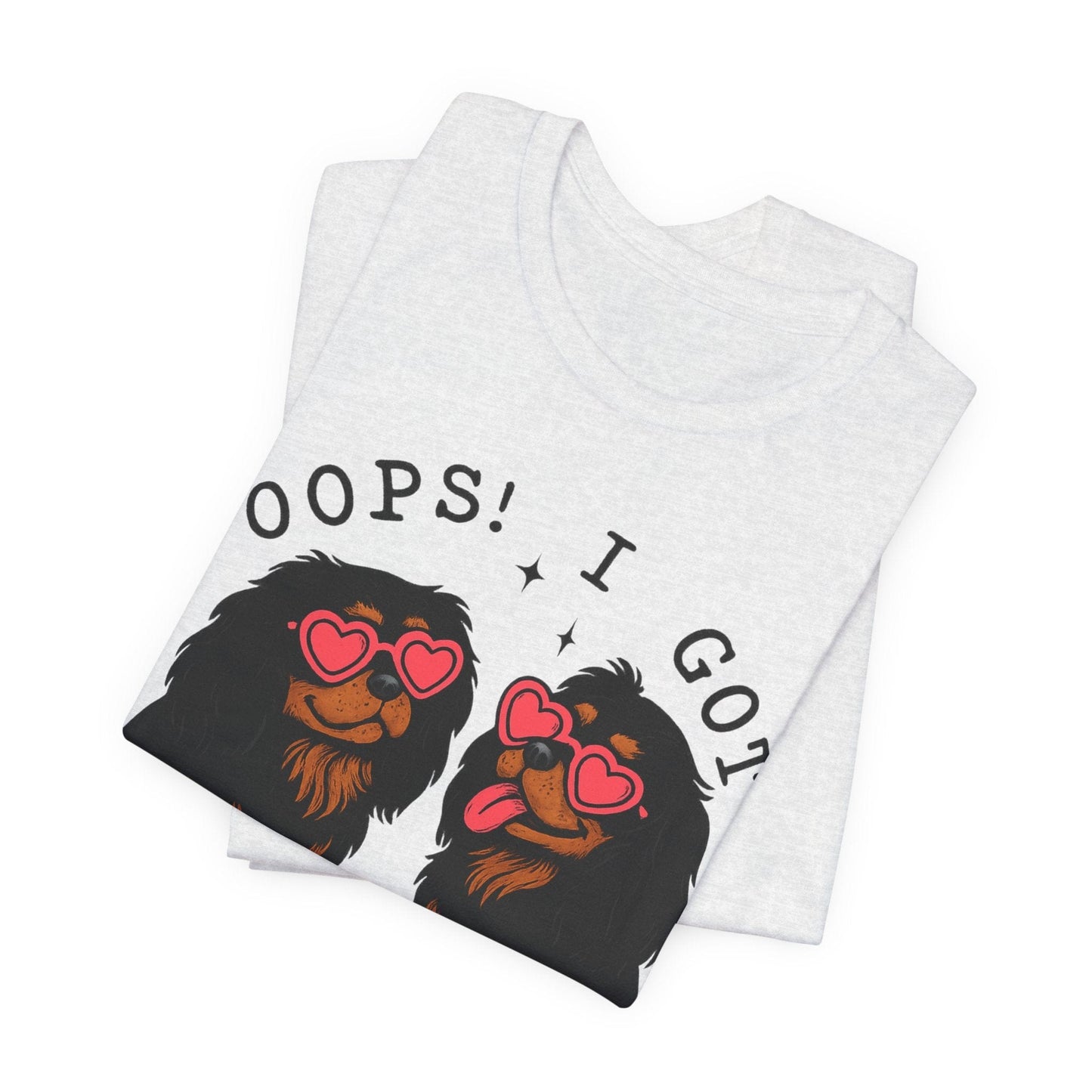 Printify T-Shirt Black and Tan Cavalier King Charles Oops TShirt