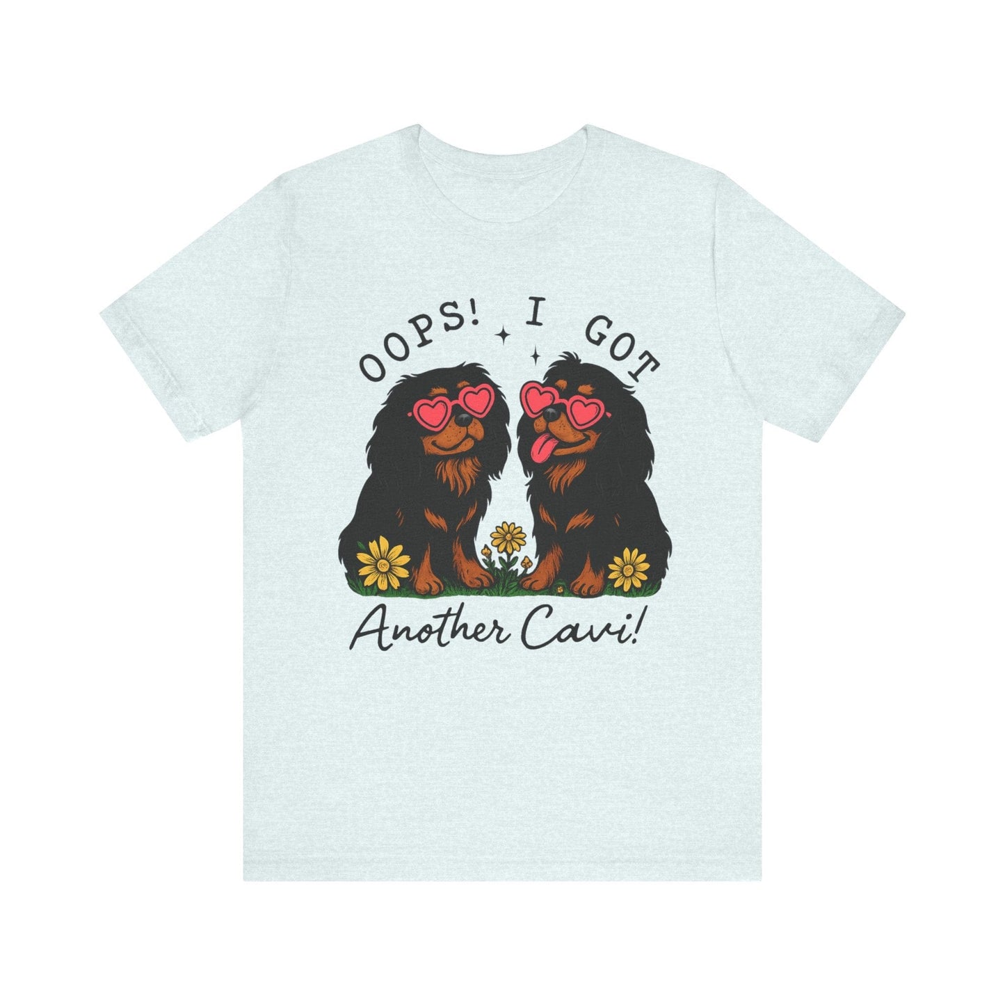Printify T-Shirt Black and Tan Cavalier King Charles Oops TShirt