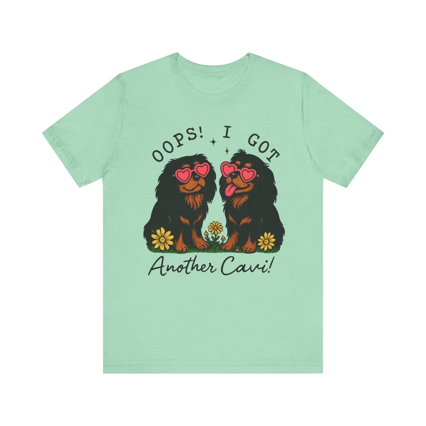 Printify T-Shirt Black and Tan Cavalier King Charles Oops TShirt