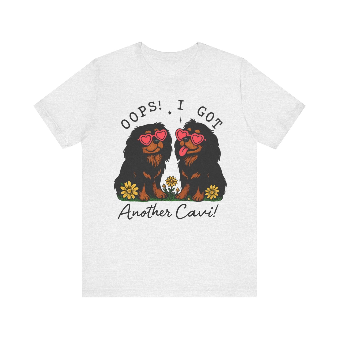 Printify T-Shirt Black and Tan Cavalier King Charles Oops TShirt