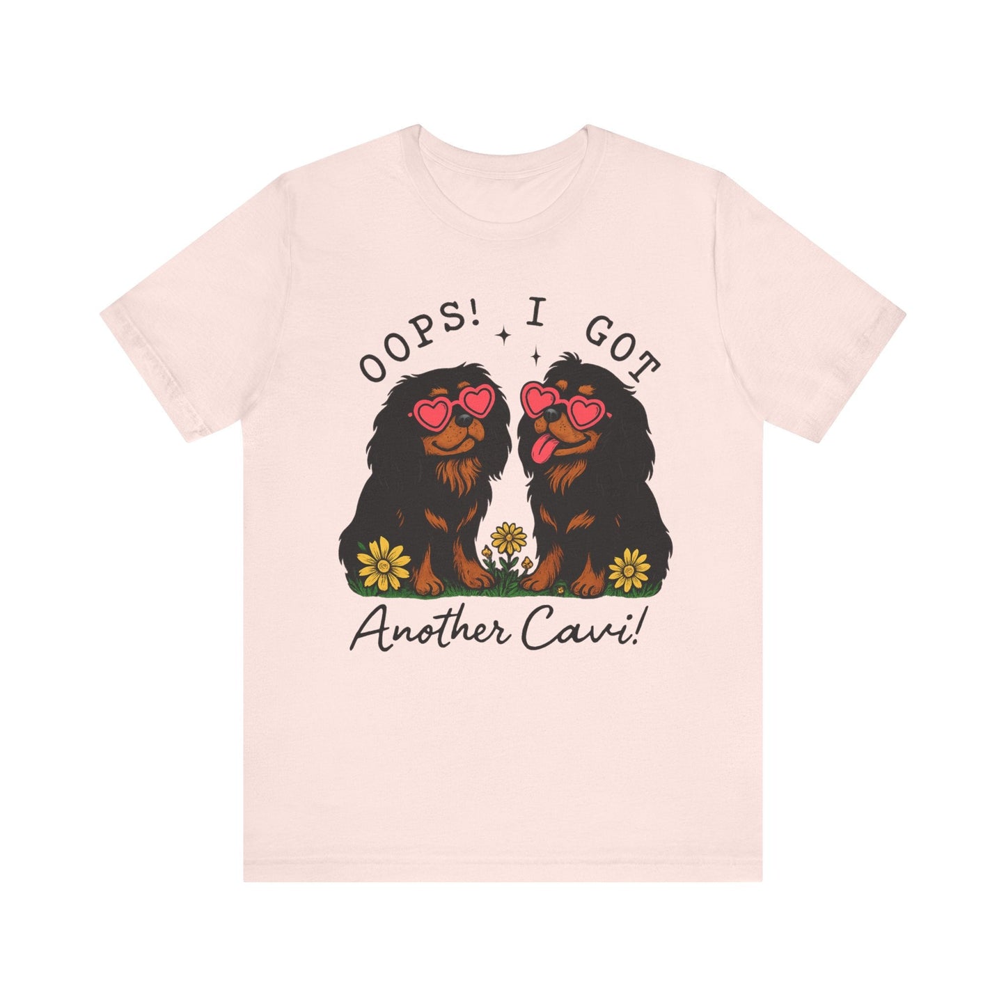Printify T-Shirt Black and Tan Cavalier King Charles Oops TShirt