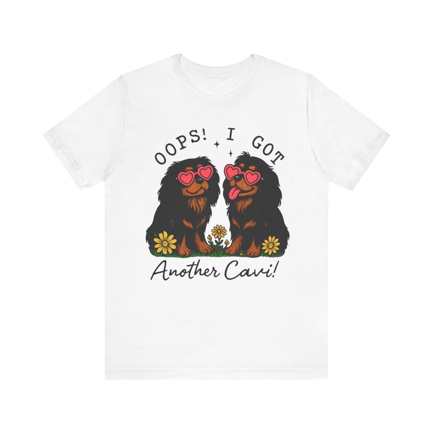 Printify T-Shirt Black and Tan Cavalier King Charles Oops TShirt
