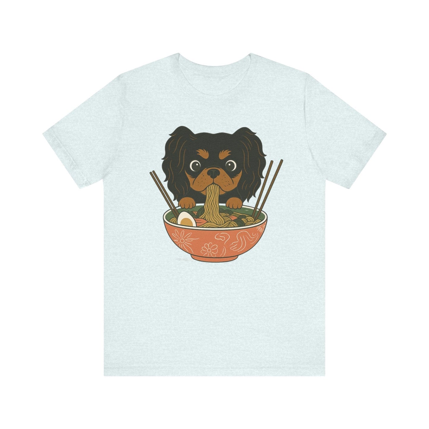 Printify T-Shirt Black and Tan Cavalier King Charles Ramen TShirt