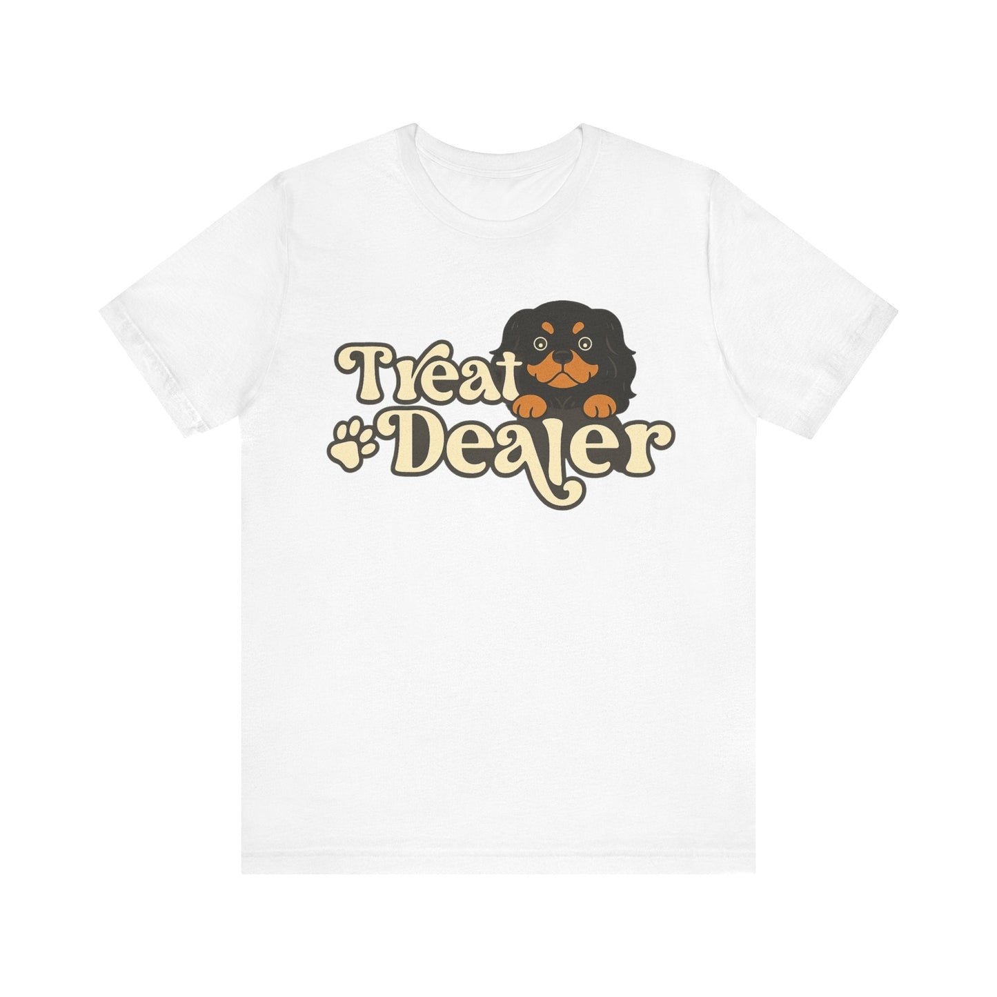 Printify T-Shirt Black and Tan Cavalier King Charles Treat Dealer TShirt