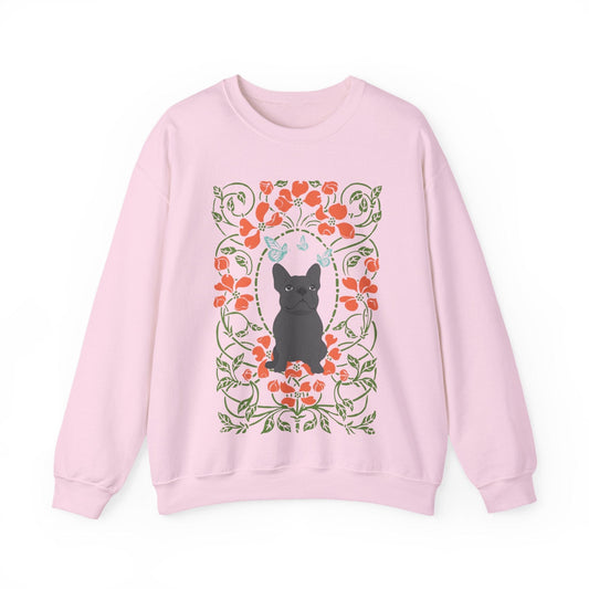 Black French Bulldog Butterfly Frame Sweatshirt