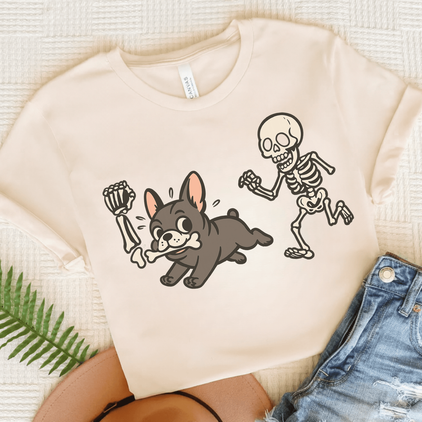 Printify T-Shirt Natural / S Black French Bulldog Grave Robber TShirt